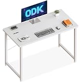 ODK 100x48 cm Desk, Computer Desk for Home Office, White | Small Study Office Table for Small Space, Easy Assembly