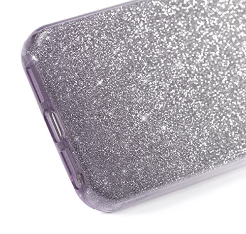 Felfy iPhone SE Hülle,iPhone 5S Schutzhülle Glitzer Hülle,iPhone 5 Schutzhülle Case TPU Bumper Case Soft Silikon Gel Schutzhülle Gradient Shinning Glitzer Bling [Weiche TPU Abdeckung + Glitzer Papier + PP innere Schicht] [Drei in Einem] Schutzhülle Schutzhülle Tasche Silicone Rückseite Hülle Etui Cover für Apple iPhone SE/5S/5 (Gradient Grau Schwarz) + 1x Schwarz Stylus + 1x Screen Protector - 4