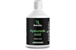 Nutrality Liquid Hyaluronic Acid Supplement 100mg | Advanced Joint Support & Skin Supplement | Extra-Low Molecular, Bioavailable Nutritional Formula with Vitamin C | Vegan | 500ml