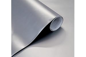 GOYAPRINT Carta Adesiva per Mobili Argento 40x300 cm Pellicola Adesiva Opaca per Parete Cucina Porta Finestra Vinile Rivestimento Decorativo (40x300 cm, Argento)