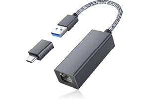 RUXELY Adattatore USB a Ethernet,USB 3.0 a RJ45 Gigabit Ethernet LAN con OTG,Adattatore di Rete Ethernet a USB C 1000Mbps per MacBook,Mi Box,Surface,PC,Laptop con macOS,Win 11/10, Linux