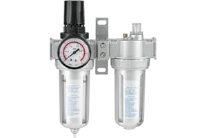 Ticfox 1/2" Air Compressor Filter Regulator, Air Pressure Compressor Filter Gauges Trap Oil Water Regulator Tools Kit for Compressor and Air Tools