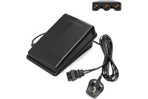 XUZIE Foot Control Pedal for 220V Sewing Machine, Anti Slip Sewing Machine Foot Pedal with UK Plug, Sewing Control Pedals for Replacement （Black）