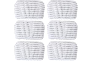 BETTAWELL 6 Lot de Lingettes en Microfibre Compatibles avec ROWENTA Aspirateurs Balais Vapeur STEAM POWER et NETTOYEUR VAPEUR AVEC FIL STEAM POWER ALL FLOORS, ZR006501, Blanc
