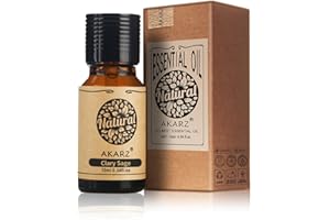 Muskatellersalbeiöl AKARZ Natural Organic Pure Premium ätherische Öle aus Muskatellersalbei für Haut, Körper, Haarpflege, Diffusor, Kerze, Seife, Herstellung, DIY, Massagearoma 10 ml
