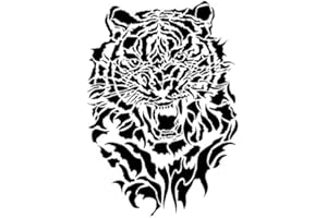 IDEEN MIT HERZ Plantilla de plástico a láser, DIN A4, para diseño textil, decoración de pared, ventanas, papel, libro de recortes, para niños, manualidades, artesanía, (tigre)