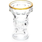 Gold Detaylı Şeffaf Kristal Cam Şamdan Mumluk