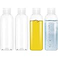 MOMENT 4 Pack 100ML Empty Clear Plastic Squeeze Bottles with Disc Top Flip Cap Travel Bottle BPA-Free Containers For Shampoo, Lotions, Liquid Body Soap, Creams..