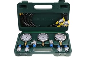 NAROOTE 𝐍𝐞𝒘 𝐘𝐞𝐚𝐫Prova di Pressione idraulica dell'escavatore,Manometro Idraulico Kit di Test della Pressione idraulica dell'escavatore, con Attacco per Punto di Prova e manometro