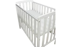 ‎DEDSTORE-BABY Dedstore-Baby Babybett mit Matratze 100x50 cm Höhenverstellbar - Komplett Set - Beistellbett Weiß - - Kinderbett - - Bett