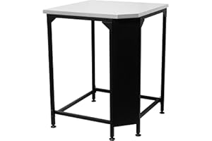 cozze Table d'angle pour Cuisine Extérieure, Plateau en Acier Inoxydable 705x705 mm, Réglable, Charge Max 100kg - Compatible avec Tables, Noir