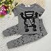 Zhuannian Unisex Baby Toddler Bowtie Bear T-Shirt and Trousers Set (9-12months, Grey)