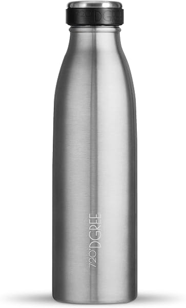 720°DGREE Edelstahl Trinkflasche “milkyBottle” - 500ml - Perfekt für Kinder, BPA-Frei, Auslaufsicher, Kohlensäure geeignet - Kleine Thermosflasche für Sprudel, Sport, Schule, Fitness - 1