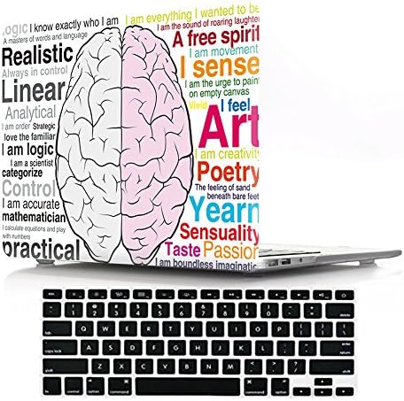 Macbook Air 13" Case with Keyboard Cover,DIGIC Hard Plastic Cover Case with Keyboard Protector for Macbook Air 13.3 inch(A1369/A1466),Letter Brain