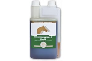Equipower Vetripharm Teufelskralle Liquid | 1 l | Flüssiges Ergänzungsfuttermittel für Pferde | Zur ernährungsphysiologischen Unterstützung des Bewegungsapparates