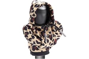 ZHSMS Gear Shift Hoodie, Universal Hoodie Car Gear Shift Cover, Funny Shifter Hoodie, 4.76 Inch Car Shifter Stick Protector Decoration(Leopard Gold)