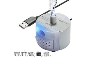 Ewilibe Pompa per fontana per gatti pompa di ricambio per gatti Acciai Inossidabili con luce a LED