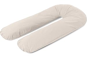 A ATH COLLECTION Funda de almohada de embarazo de 9 pies, 12 pies, en forma de U, con cremallera, lactancia, apoyo y almohada de maternidad para mujeres embarazadas solo (12 pies, Mocha)