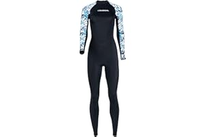SEAUR Women's One Piece Swimsuit Long Sleeve Rash Guard UV Sun Protection Surfing Suit for Snorkeling Kayaking