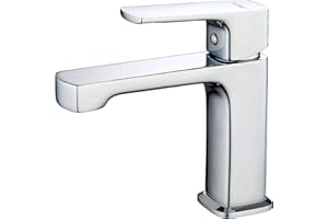BELZ Modern Basin Mixer Tap – Single Lever Bathroom Faucet, Durable Brass Bathroom Taps, Easy Install for UK Plumbing (Chorme)