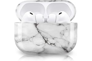 Newseego für Airpods Pro 3 Hülle, Marmor Airpods Pro 3. Generation Case Harte PC Schutzhülle mit Marmormuster Ultradünn Vollschutz Stoßfest für AirPods Pro 3 Weiß