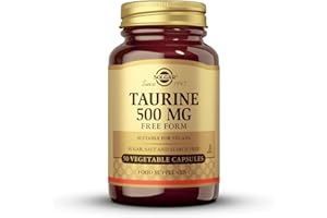 Solgar Taurine 500 mg Vegetable Capsules - Pack of 50 - Free from Sugar, Salt and Starch - Essential Amino Acid - Vegan and Gluten Free, Gold