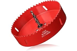 ITOOLFIRM Korona wiertnicza o średnicy 140 mm z wiertłem centrującym, uniwersalna otwornica otwornica z HSS M44 bimetal do drewna, miękkiego metalu i tworzywa sztucznego (płyty gipsowe i płyty