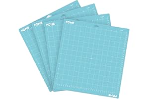 JARAGAR Light Grip Cutting Mat, 4PCS Cutting Mats 12x12Inch Adhesive Non-Slip Cut Mats for Silhouette Cameo Crafts, Quilting, Sewing and All Arts Blue