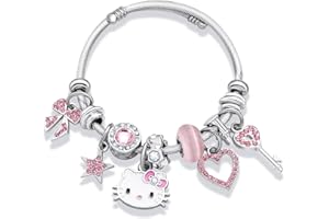 Otokti Girls Bracelet, Lovely Kitty Bracelet Charms, Adjustable Friendship Bracelet, Cute Kitty Bracelets Gifts for Kids Fans Sisters Friends Daughter