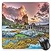 Produktbild BGLKCS Scenery Mauspads Mouse Pad, Dreamy Ancient Times Middle Age Inspired Princess Castle Near Lake Stones Moss, Standard Size Rectangle Non-Slip Rubber Mousepad, Multicolor