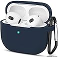 Sounce AirPods 3 Case Cover with Keychain Neck, Protective Silicone Case Skin Compatible with AirPods 3rd Generation (2021 Released), Shockproof, Supports Wireless Charging [Blue]-(Case Cover Only)