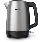 Philips Daily Collection Steel Kettle - 1.7L, 2200W, Illuminated Indicator, 360&deg; Rotary Base, Microporous Filter, Flat Heat