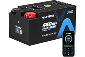 VATRER POWER 12V 460Ah Batería LiFePO4 con BMS 250A, Batería de Litio de Ciclo Profundo 5000+ con Bluetooth, 5888Wh Ideal para Autocaravanas