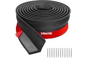 JAHOMFAI Burlete Puerta Garaje, Universal Goma Multiuso Junta de Goma Tira Para su uso en la Parte Inferior de las Puertas de Garaje, Contra el Polvo y los Elementos