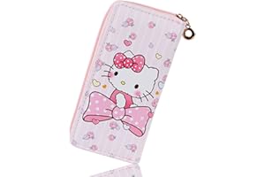 Powmag Portefeuille Fille, Hellokitty Porte Monnaie, 20 x 10 x 3cm Portefeuille Enfant, Portefeuille Cartoon Portefeuilles et Porte-Cartes, Porte Monnaie Enfant