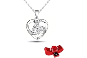 GUIGA Eternal Rose Necklace Gift Set – Preserved Red Rose in Elegant Box with Sterling Silver Necklace, Valentine’s Day Gift for Her, Mom, Wife, or Sister (Lasting 3-5 Years)