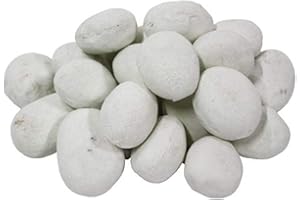 Lot de 24 galets en cÃƒ©ramique pour foyer au bio Ãƒ©thanol et brÃƒ»leur au gel Blanc by La Hacienda