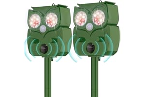 GZAODAO Ultrasuoni per Gatti 2 pezzi, Dissuasore per Gatti Ultrasuoni, Energia Solare, con Rilevatore Di Movimento & Flash, Fermare Gatti, Scoiattoli, Cani, Volpi e Altri Animali