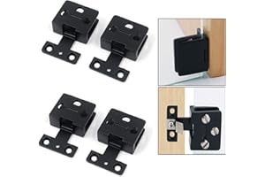 AWEN Gabinete de vidrio Bisagras del gabinete de vinos Pantallas del gabinete Bisagras del gabinete de la puerta, aleación de zinc mate negro, sin necesidad de perforar agujero