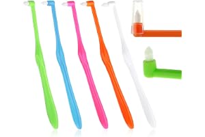 TIESOME Ensidig tuftad tandborste, 5 st Interspace avsmalnande trim tandrengöring interdental tuft gap för ortodontisk detaljrengöring