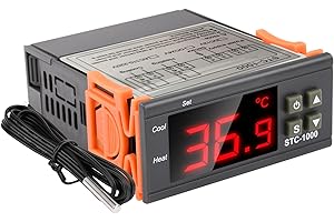 VOKTTA STC-1000 DC 12 V 10 A, termostato digitale, interruttore di temperatura con sonda per riscaldamento, raffreddamento, acquario, incubatore, terrario