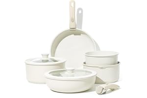 CAROTE Zestaw garnków i patelni nieprzywierających, zdejmowany uchwyt, zestaw garnków indukcyjnych, zestaw naczyń kuchennych ze zdejmowanym uchwytem, naczynia do kampera, bezpieczne w piekarniku (nowe