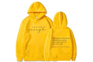 blucagand Dear Person Behind Me hoodie Men Women Mental Health You're Enough Oversized Inspirational Graphic Pullover Blouse Top
