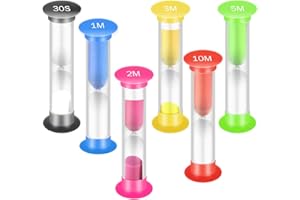 CIOMILIARO 6 Pcs Sabliers Minuterie,Sablier Enfant,Hourglass,Minuterie de Cuisine,30S,1Min,2Mins,3Mins,5Mins,10Mins,Minutes Désigné pour Jeux,Cuisine, Exercice