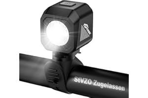 toptrek Fahrradlicht Vorne 5-8h Akkulaufzeit, Fahrradlampe Vorne StVZO zugelassen, USB-C Aufladbar, Batterie Aufforderung Schwach, IPX5 Wasserdicht Fahrrad Frontlicht für Rennrad E-Bike MTB Citybike