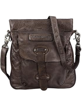 Taschendieb Wien Leder Umhängetasche Schultertasche Seitentasche TD0760, Farbe:Schoko