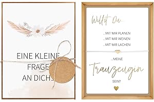 ‎HONGMA Hongma Trauzeugin Fragen Geschenk Box Willst Du Meine Trauzeugin sein Karte mit Armband Maid of Honor Gifts Box für Brautjungfer Ideen zum Danke Dankeschön