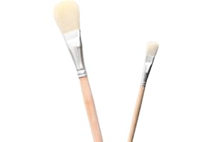 KIRIN Blattgold Pinsel, Pinsel Für Blattgold, Blattgold Kleber Pinsel, Ziegenhaarpinsel, Blattfeger, Pinsel für Essbares Blattgold, Blattgold Zum Basteln, Vergoldungspinsel-Set (2 Stück/Portion)