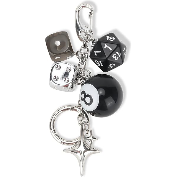 Goktvai 8 Ball Schlüsselanhänger - Goldener Würfel Anhänger Im Y2K Style