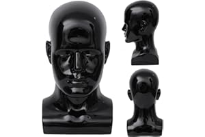 SK-QACD Cabeza de maniquí profesional para hombre, cabeza de maniquí de cosmetología para auriculares de exhibición, auriculares, consola de juegos, sombreros, pelucas y joyas (L-H)